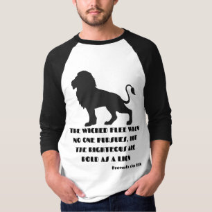 Camiseta Proverbs 28:1 Bíblia Verse Cotação KJV Masculino 3