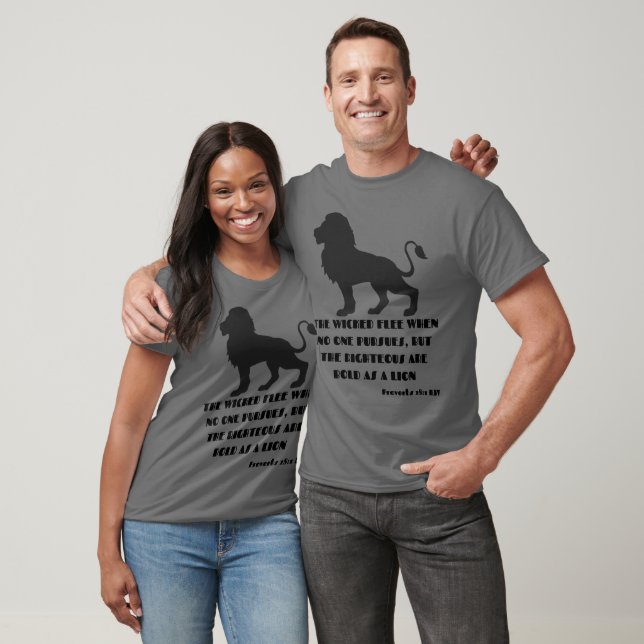 Camiseta Proverbs 28:1 Bíblia Verse Cotação KJV Unisex (Unissex)