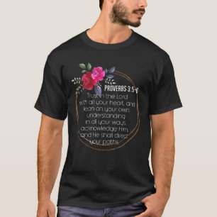 Camiseta Proverbs 3:5-6 Bíblia Verso Cristão Religioso