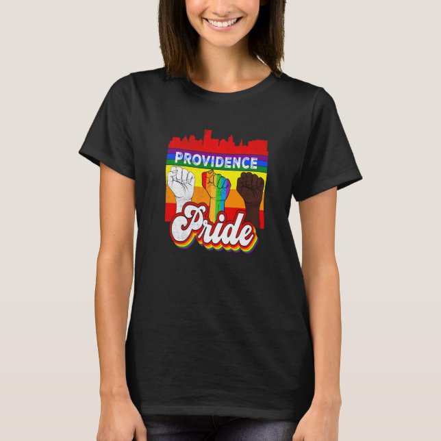Camiseta Providence Pride Rainbow Orgulho gay Flag Lgbt (Frente)