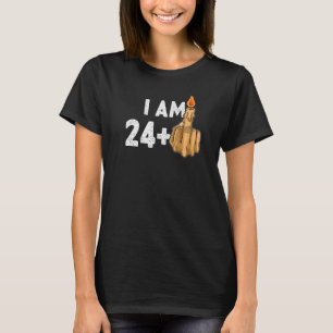 Camiseta Provocação de Aniversário do 25 de Dedo Médio 24+1