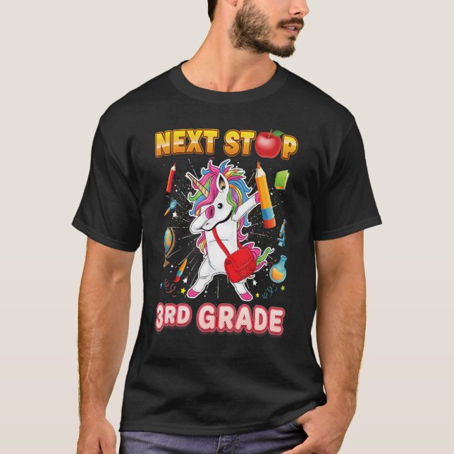 Camiseta Próxima Parada - 3º Ano - Dabbing Unicorn Third Ki (Frente)