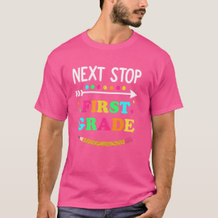 Camiseta Próxima Parada Primeiro Ano Fofo Último Dia Jardim