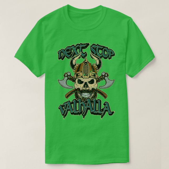 Camiseta Próxima parada Valhalla Vikings (Frente do Design)
