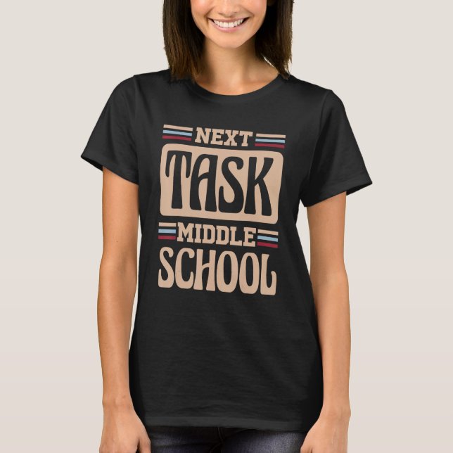 Camiseta próxima tarefa escola secundária Groovy Elementary (Frente)