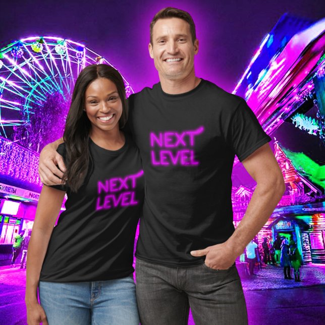 Camiseta Próximo Nível Rosa Neon Preto (Criador carregado)