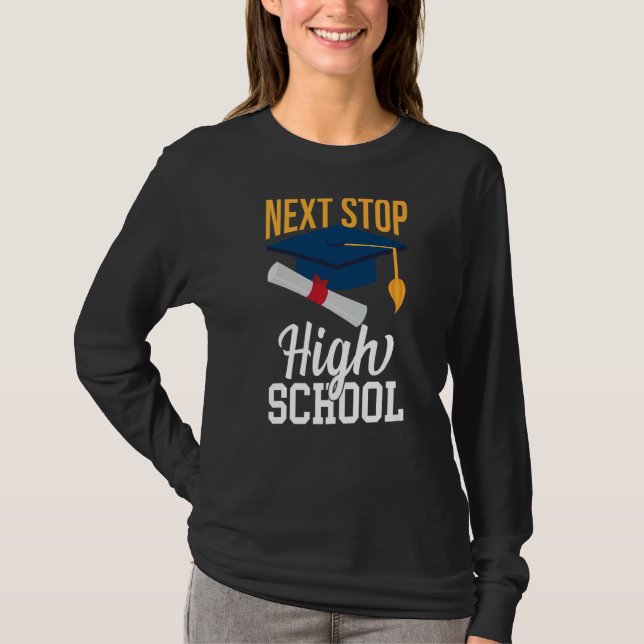 Camiseta Próximo Segundo grau Estudante de Parada de Segund (Frente)