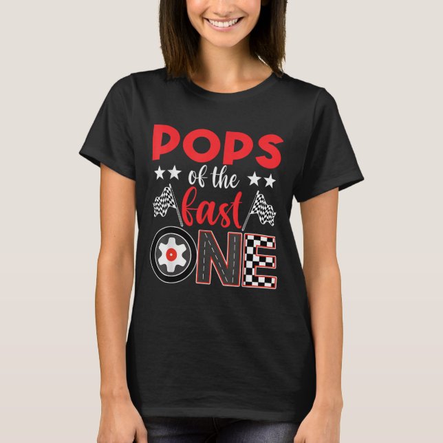 Camiseta Ps Of The Fast One Birthday 1st Race Car Family  (Frente)