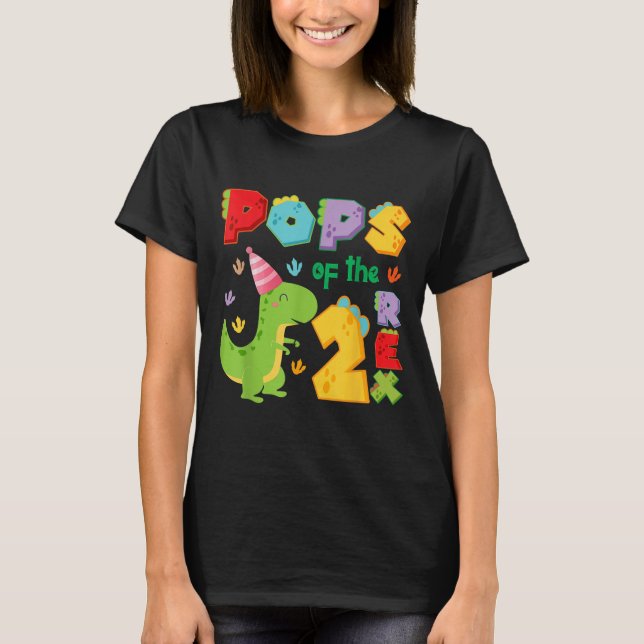 Camiseta Ps Of The Two Rex 2nd Birthday Boy Dinosaur T-rex  (Frente)