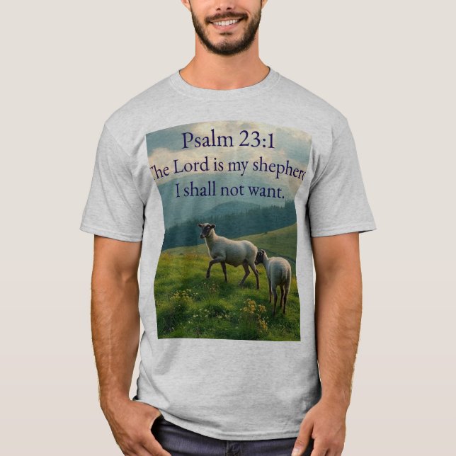 Camiseta Psalm 23:1 Bible Verse Men's Tee Shirt (Frente)