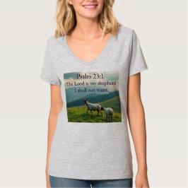 Camiseta Psalm 23:1 Bible Verse Women's V-Neck Tee Shirt