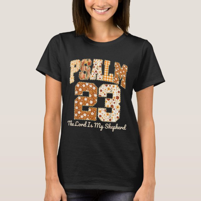 Camiseta Psalm 23 The Lord Is My Shepherd Christian Fall Th (Frente)