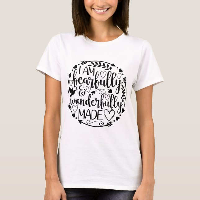Camiseta Psalm 39 Wonderfully Made Christian Scripture  (Frente)