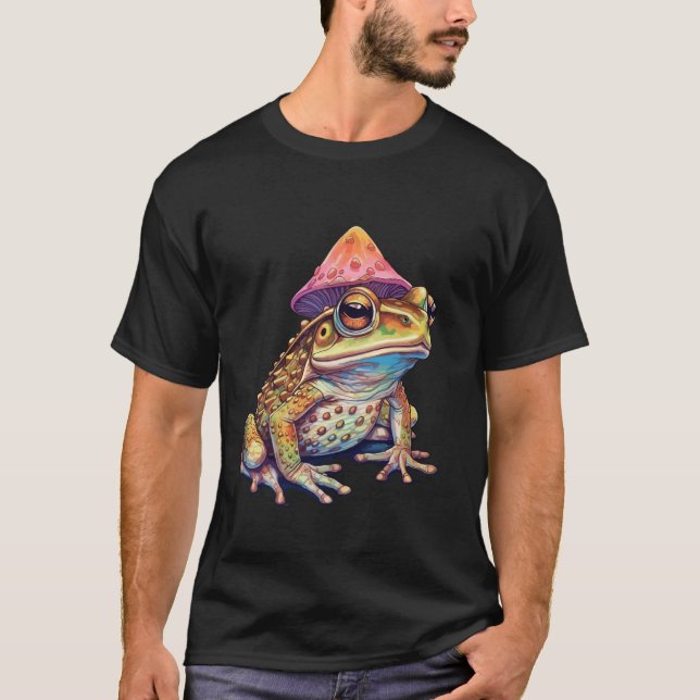 Camiseta Psicélica Anfíbia do Cogumelo Magic do Sapo Trippy (Frente)