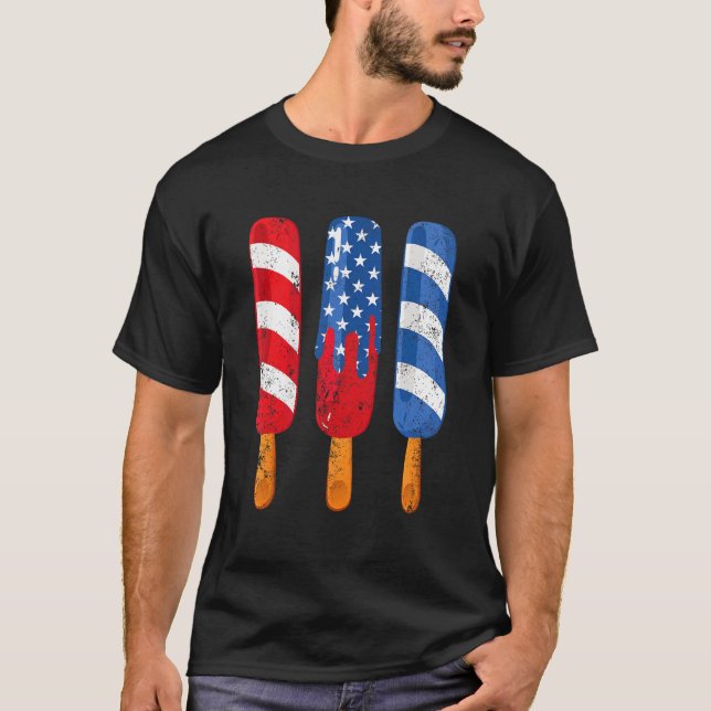 Camiseta Psicha Americana Vermelho Branco Azul 4 De Julho U (Frente)