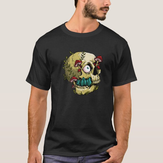 Camiseta Psicodélica Psilocybin Cogumelos Skeleton Fo (Frente)