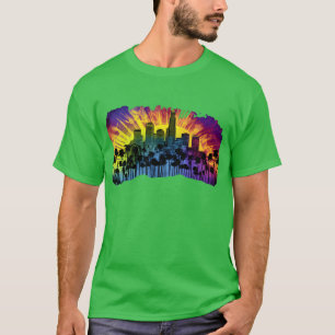 Camiseta Psicodélico Los Angele Uma paisagem urbana surreal