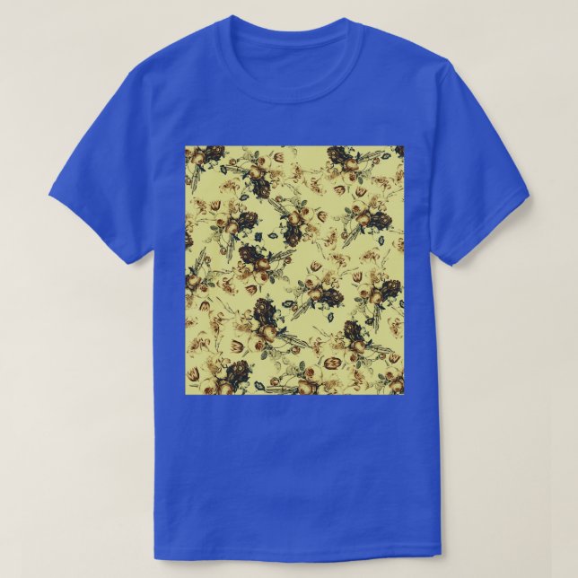 Camiseta Psicodélico Olhar Floral ou Flor Padrão (Frente do Design)