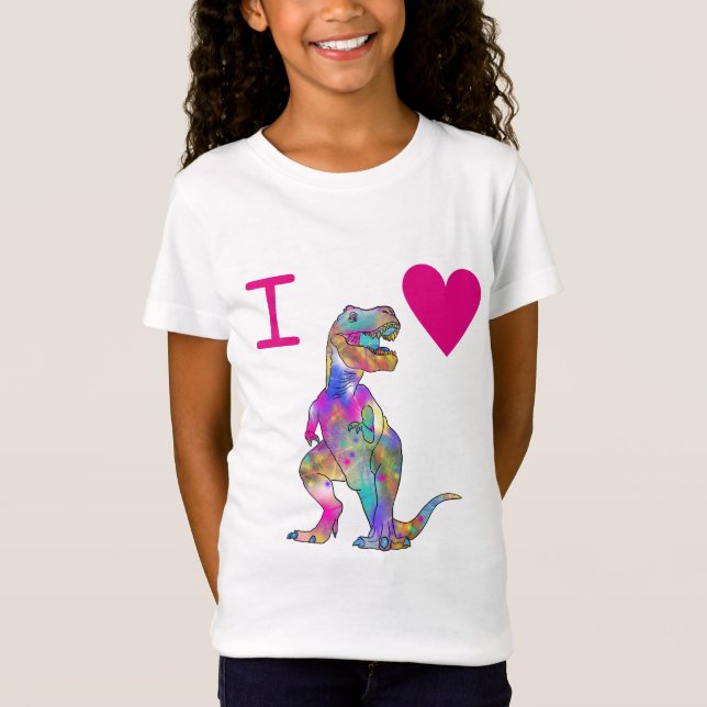 Camiseta Psicodélico T Rex Amor Dinossauros Engraçado Sloga (Frente)