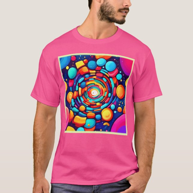 Camiseta Psicodélico Vórtex de Cor (Frente)