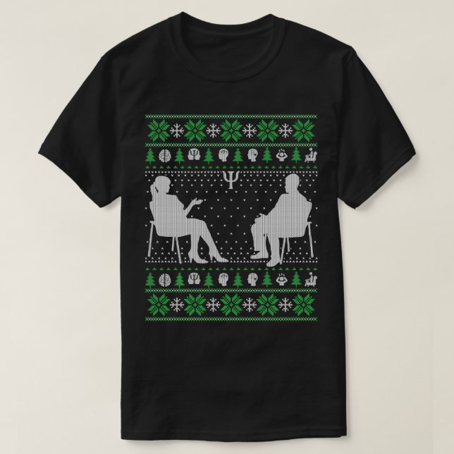 Camiseta Psicólogo Engraçado Psicologia Natal Feio Suor (Frente do Design)