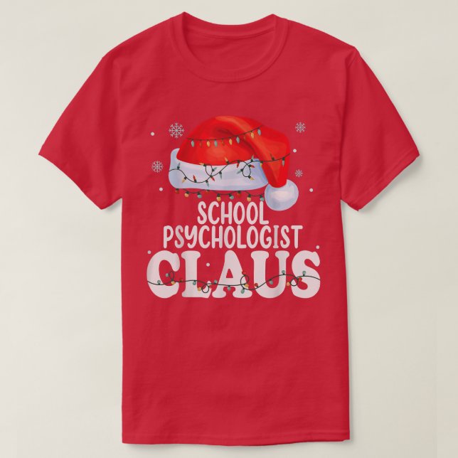 Camiseta Psicólogo Escolar Claus de Natal Engraçado (Frente do Design)