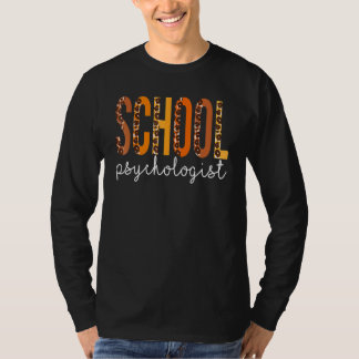 Camiseta Psicólogo Escolar Leopardo Fofo Outono Ação de Gra