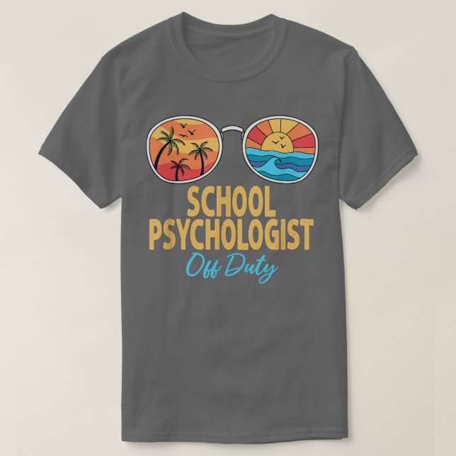 Camiseta Psicólogo Escolar Sem Óculos De Sol De Daqui No Di (Frente do Design)