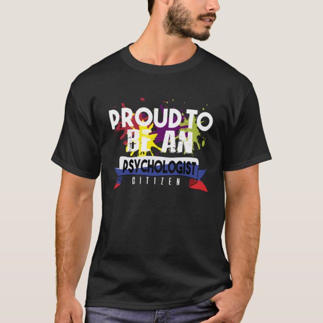 Camiseta Psicólogo orgulhoso cidadão Profissão trabalhou (Frente)