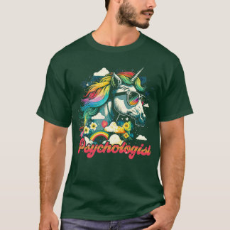 Camiseta Psicólogo Rainbow Unicorn