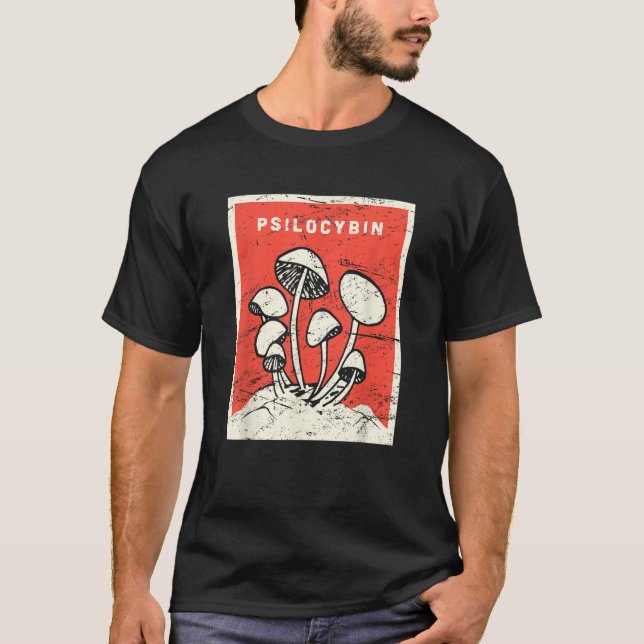 Camiseta Psilocybin T Shirt Retro Psychedelic Magic Mushroo (Frente)