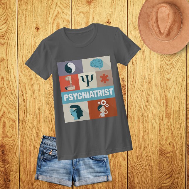 Camiseta Psiquiatra Profissional Icônico Projetado (Criador carregado)