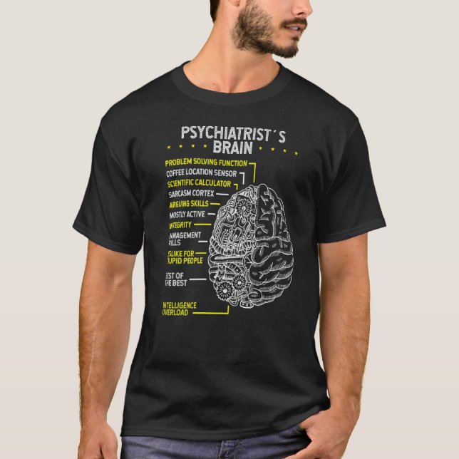 Camiseta Psiquiatria Psiquiatria Psiquiatria Médica Cérebro (Frente)
