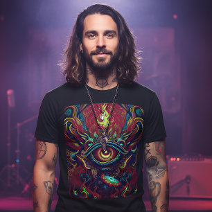 Camiseta Psíquica de Arte Visionária Olho Flamejan