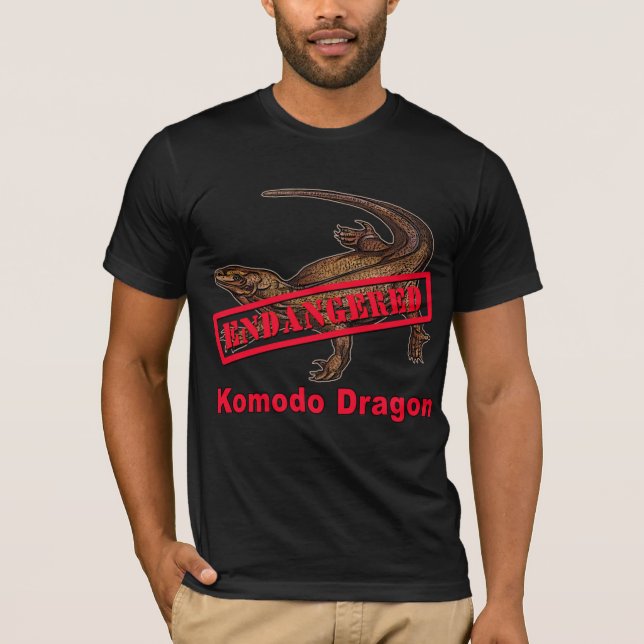 Camiseta psto em perigo do dragão de Komodo (Frente)