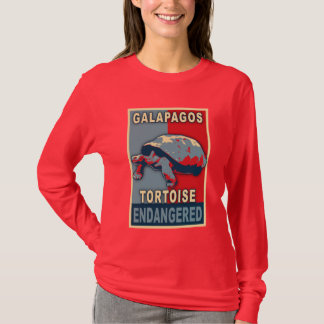 Camiseta psto em perigo do pop art da tartaruga de