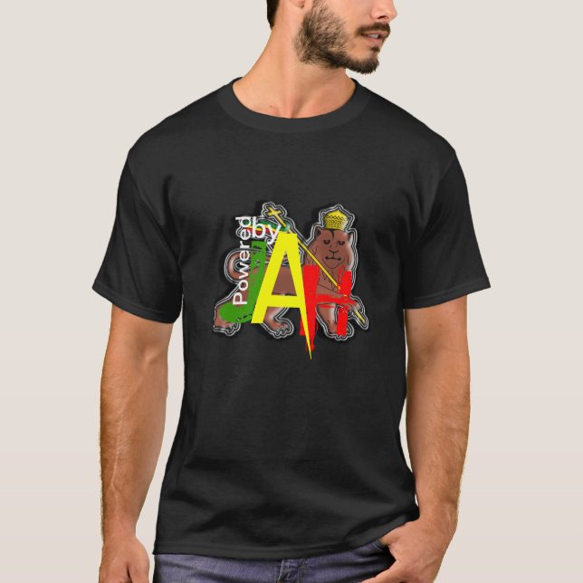 Camiseta Psto pelo leão de Jah de Judah Rastafari T/Shirts (Frente)