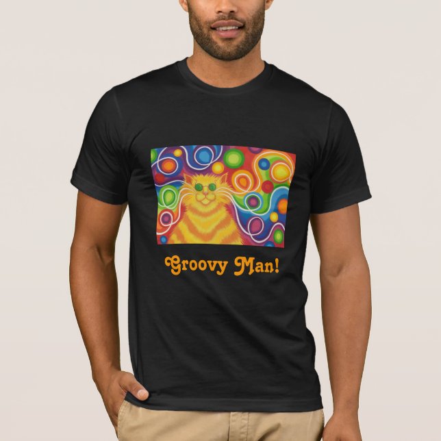 Camiseta 'Psy-gato-delic "homem Groovy!" t-shirt (Frente)