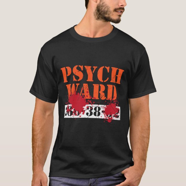 Camiseta Psych Ward Doente T-Shirt Splatter Assustado Como (Frente)