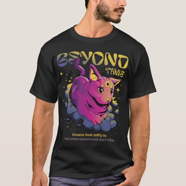 Camiseta Psychedelic Cosmic Cat - Além do Tempo (Frente)