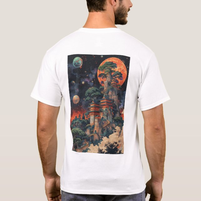 Camiseta Psychedelic DMT Baobab Bonsai Ukiyo-e (Verso)
