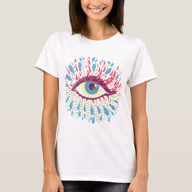 Camiseta Psychedelic Eye Trippy Hippie Art (Frente)