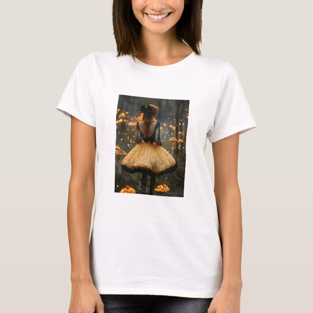 Camiseta Psychedelic Fantasy Art – Enchanting Redhead in a  (Frente)