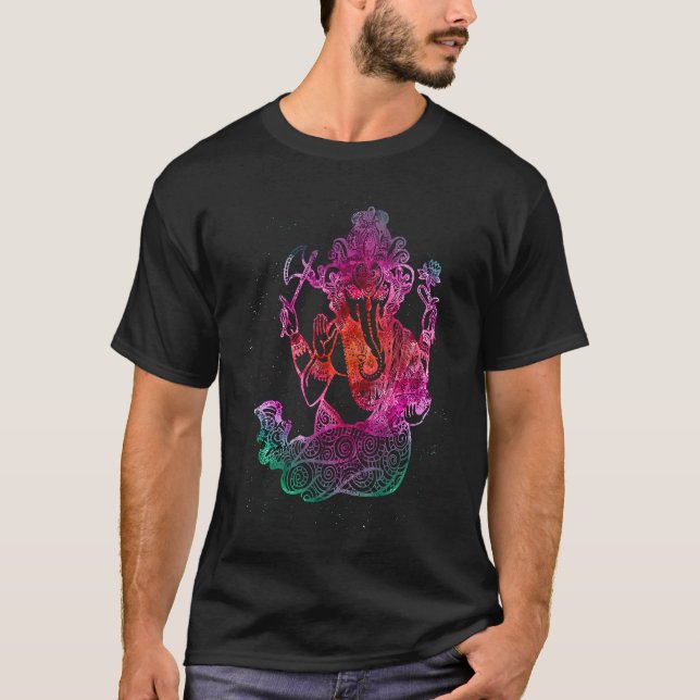 Camiseta Psychedelic Ganesha Buddha Elephant (Frente)