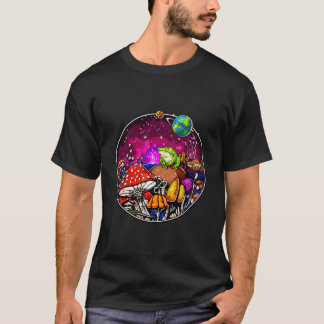 Camiseta Psychedelic Mushrooms Forest Fungi Frog Mushrooms