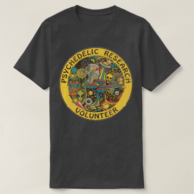 Camiseta psychedelic research volunr (Frente do Design)