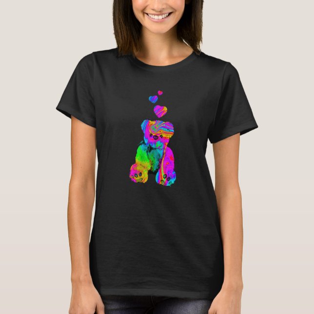 Camiseta Psychedelic Teddy Bear Trippy Colorful Teddy with  (Frente)