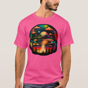 Camiseta Psychedelic Trippy Rainbow Rave Ufo Art