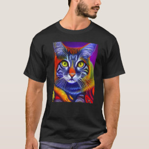 Camiseta Psychedelics Rainbow Cat Trippy Legal Único