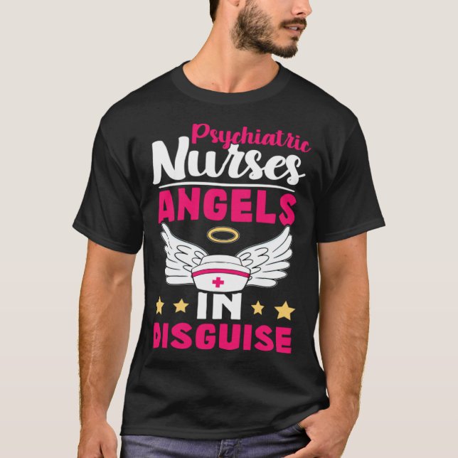 Camiseta Psychiatric Nurses Angels in Disguise (Frente)